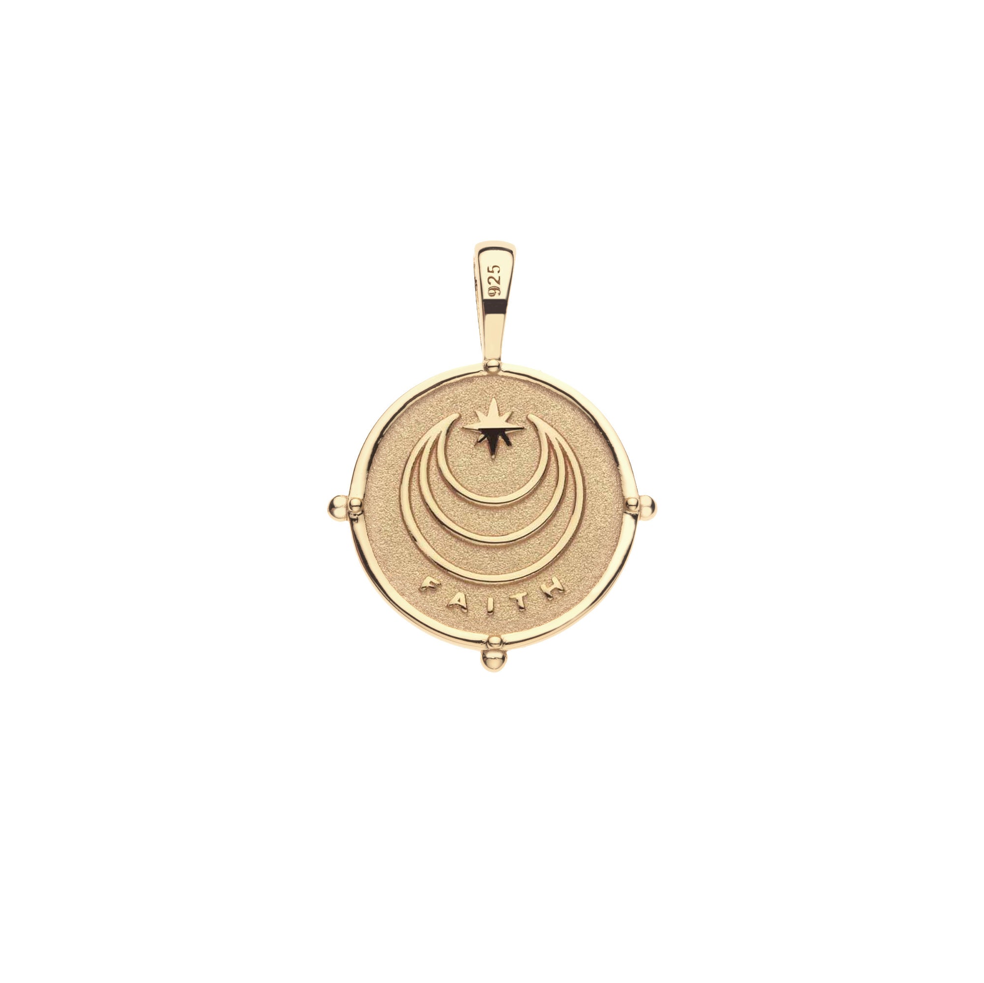 Gold Coin with Jane Win Moon and Star Logo and FAITH underneath (Back)
