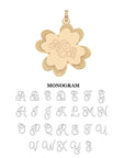 Four leaf clover pendant with monogram script engraving option