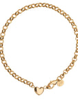 Gold Rolo Chain with Heart and Claw Clasp