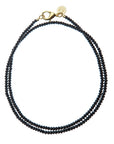 Double Wrap Diamond Cut Beaded Necklace in Onyx