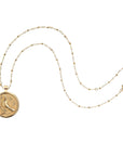 Gold Peace Coin on Satellite Beaded Chain