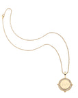 Gold engravable petite coin on classic rolo chain