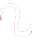 Pink jade scarab on 10 karat adjustable chain