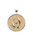 Gold original Pisces coin features two fish with a star in the center