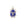 Carved lapis scarab pendant with white topaz accents and gold legs and bail