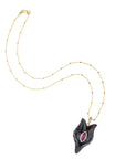 Carved fox head on 14 karat beaded satellite chain