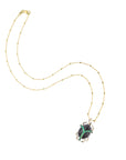 Onyx scarab on 14 karat satellite chain