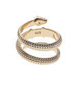 Back view of gold coiled snake ring