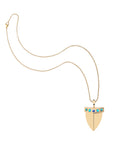 Gold shark tooth pendant on the classic rolo chain