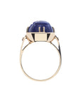 Gold ring with lapis scarab