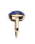 Side view of lapis scarab ring shows star detail