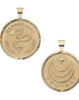 Gold PROTECT Coin Pendant Shown Front and Back