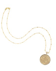 Gold protect coin on 14 karat satellite chain