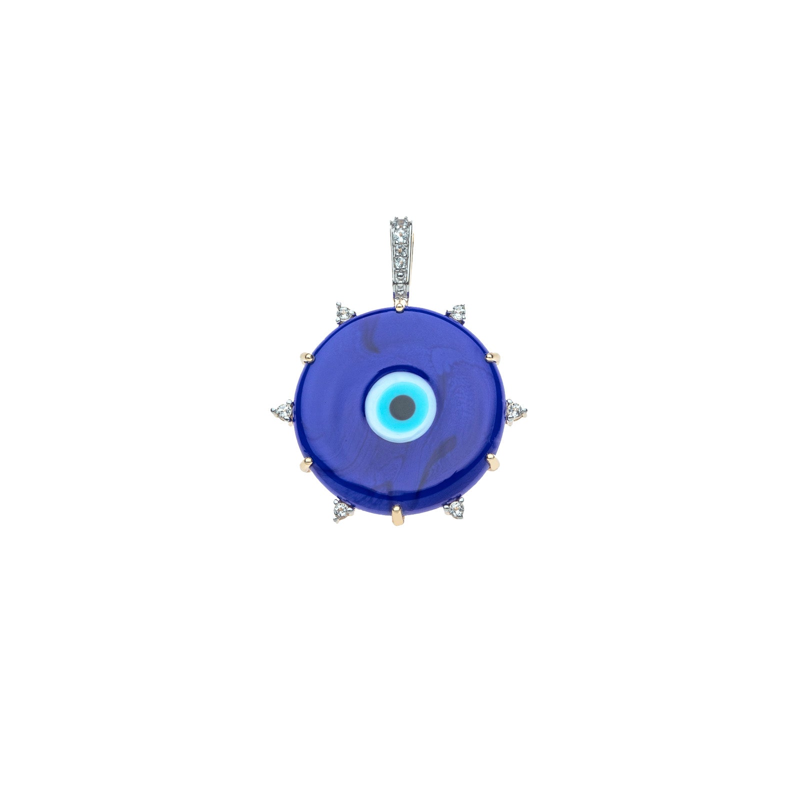 PROTECT Blue Traveling Eye Pendant in Solid Gold – Jane Win Jewelry