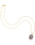 PROTECT Labradorite Scarab Pendant in Solid Gold