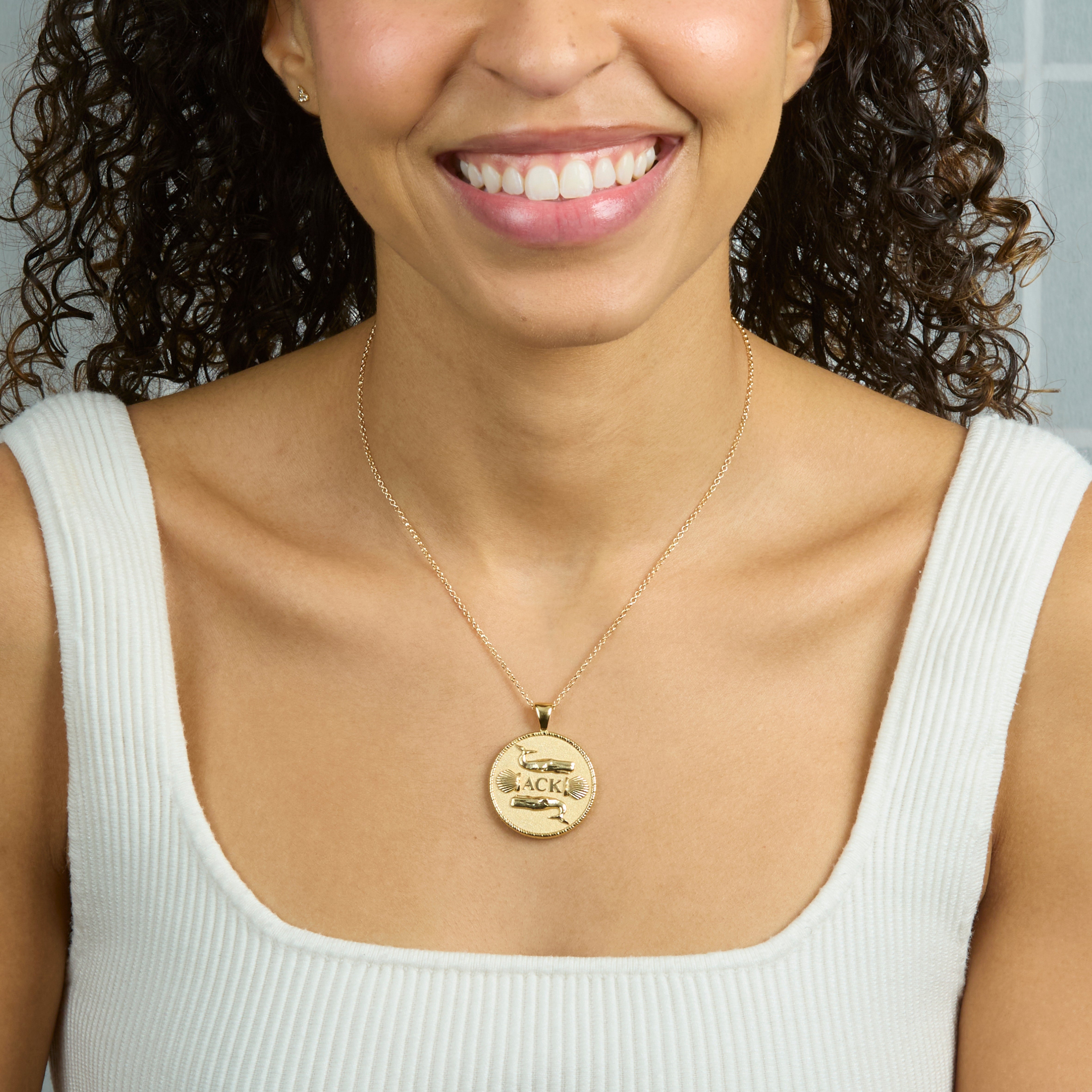 Pendant Coin Necklace Location - NANTUCKET – Jane Win Jewelry