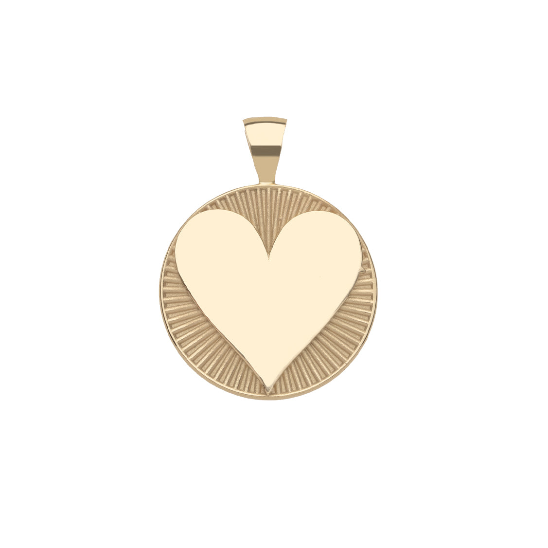 Front of gold engravable heart coin