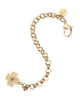 Gold chunky rolo chain bracelet with dogwood charm
