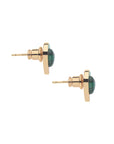 Side view of malachite heart studs