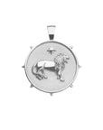Silver Coin Pendant with Lion and star