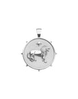 Silver Small Coin Pendant with Lion and star