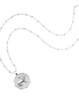Silver Small Courage Coin Pendant on satellite chain