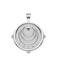 Silver Coin Pendant with Jane Win moon and star logo and word LUCKY underneath