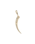Gold tusk pendant with textured details