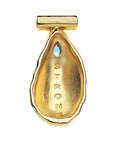 Back of the strong along the shore oyster pendant features the word STRONG