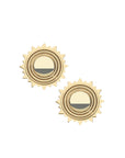 Gold sun stud earrings