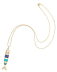 Gold fish pendant on adjustable delicate chain