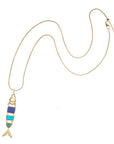 Gold fish pendant on snake chain