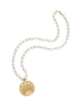 Gold Strong Coin on Drawn Link Chain