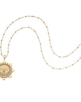 Sun pendant on beaded satellite chain