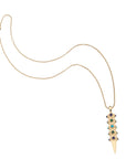 Gold sun ray pendant on satellite chain