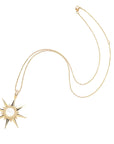 Gold supernova pendant on the adjustable delicate chain