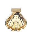 Back of clamshell pendant features the word STRONG