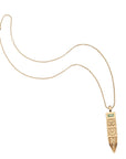 Gold lucky sun ray pendant with classic rolo chain