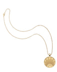 Gold Original Rising Sun Coin Pendant on classic rolo chain