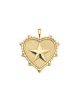Gold heart pendant with star design