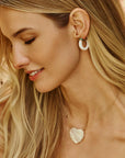 Carved with LOVE Bone Hoop Earrings