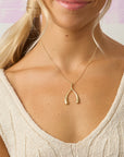 LUCKY Gold Wishbone Pendant