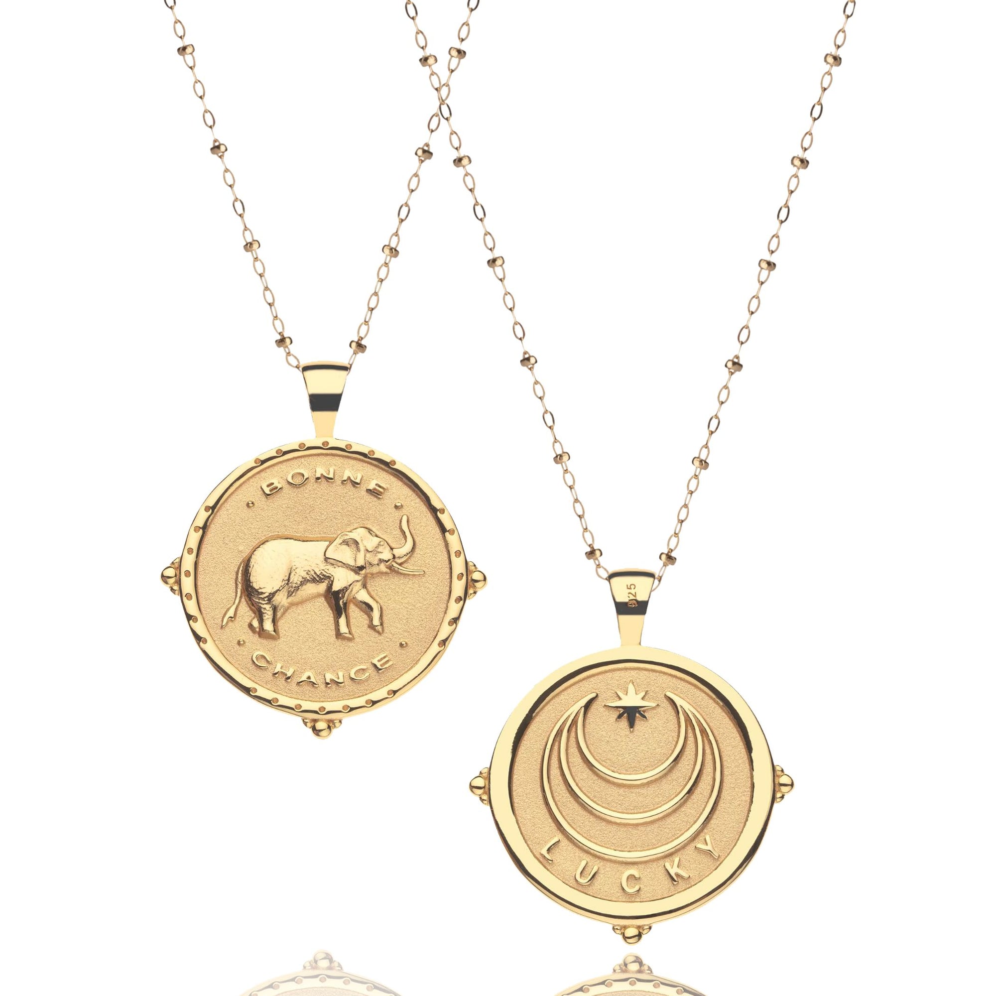 Gold Coin Pendant Shown Front and Back