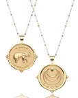 Gold Coin Pendant Shown Front and Back