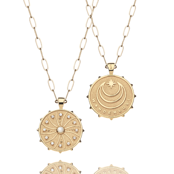 Stylized Sun and Moon Necklace Stylized Sun and Moon Necklace