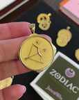 Gold original Sagittarius coin pendant