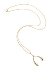 Gold wishbone pendant on 18"-20" delicate adjustable chain