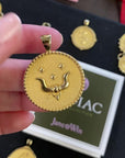 Gold original Taurus coin pendant