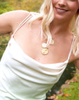 BALANCE JW Small Pendant Coin in 14k with Stones