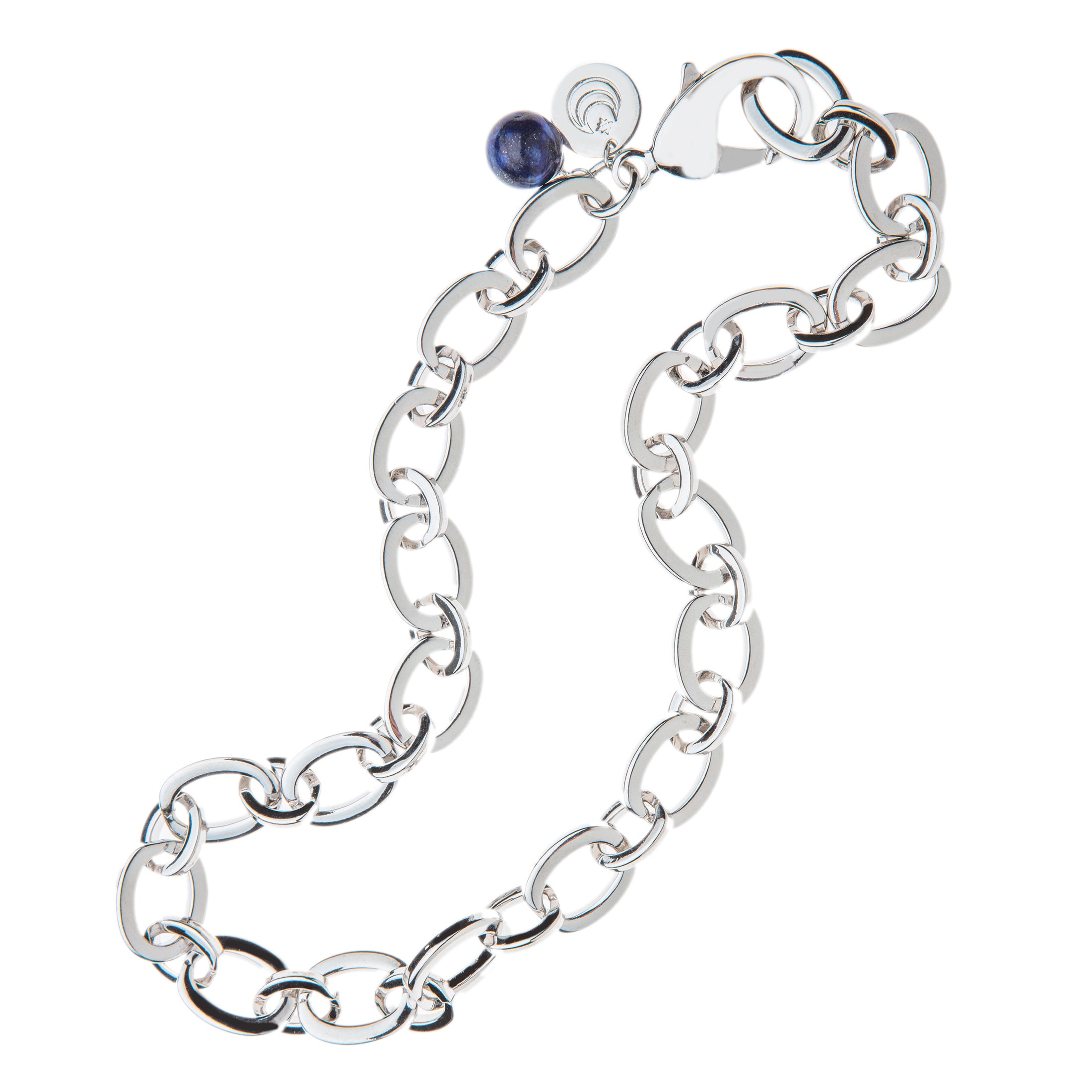 Chunky Link Chain with Lapis Bead | 18 Inches | Jane Win